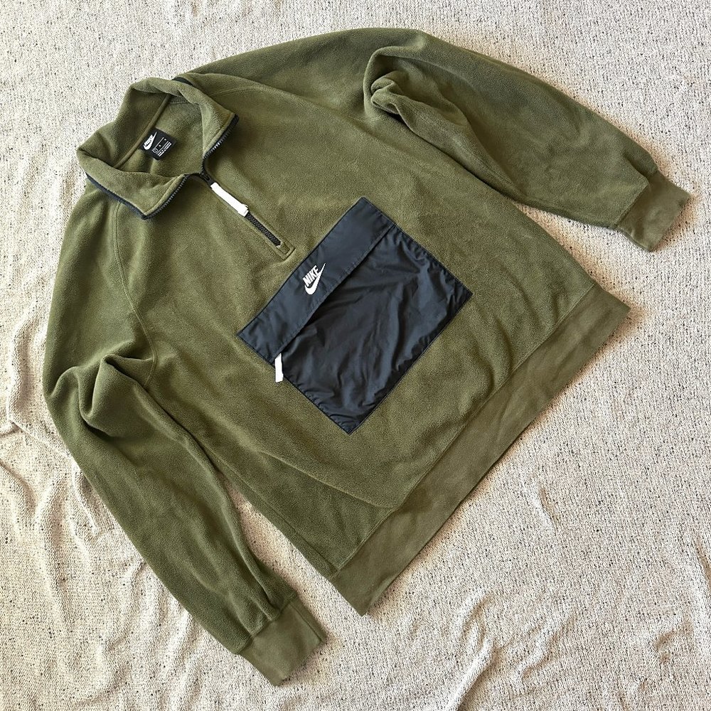Nike Anorak Pullover 1/4 Zip Fleece Green Large Men